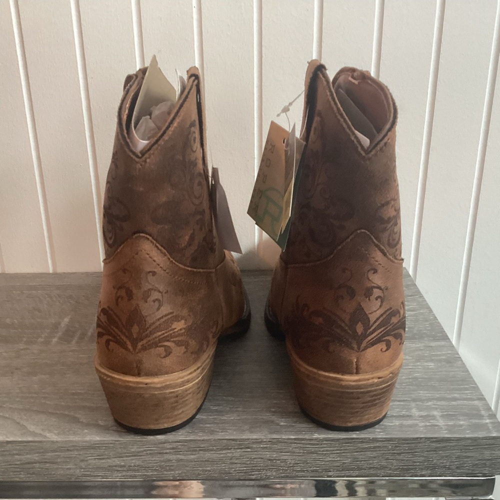 Roper Short Stuff Embroidery Round Toe Western Boot sz7 - Picture 8 of 15